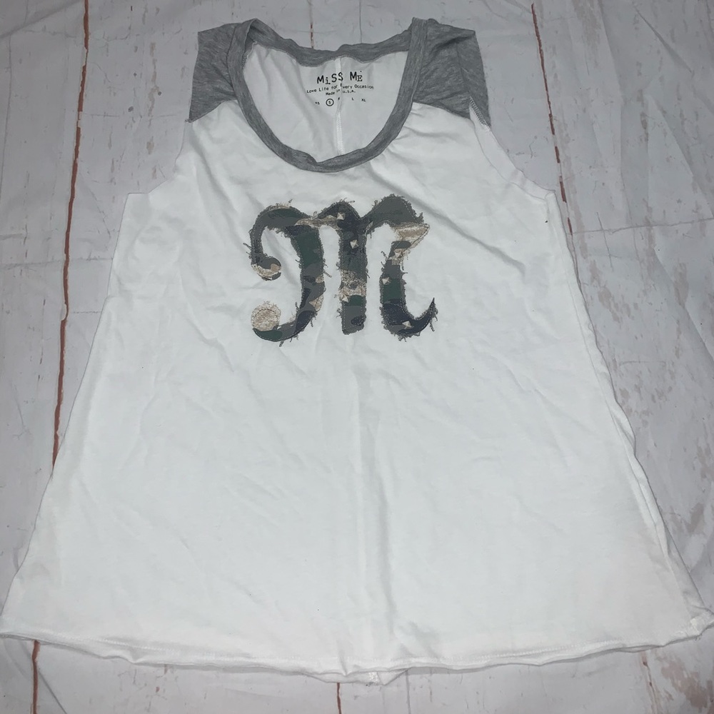 Miss me logo sleeveless tank top Sz S